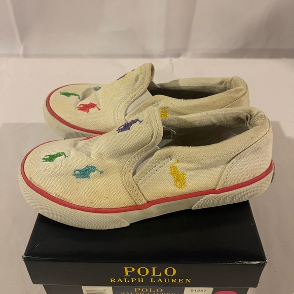Polo Ralph Lauren Girl Bal Harbour Repeat White/Multi Canvas Size 10M - Picture 4 of 7
